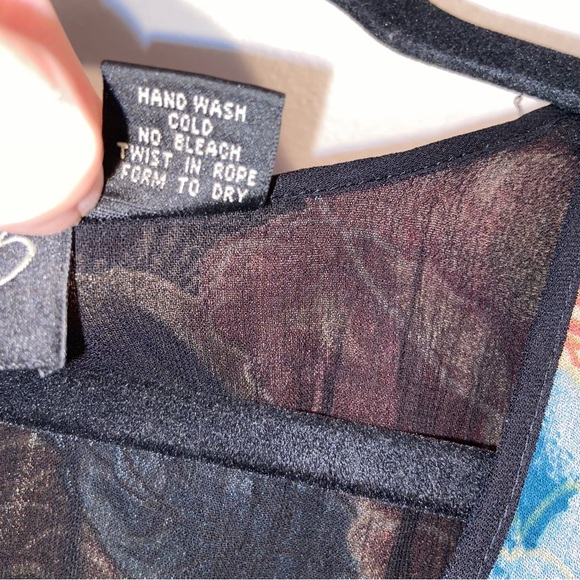 Vintage Lola P Dress Womens Medium Boho Grunge Maxi Floral Hippie Whimsigoth Art - Picture 9 of 11